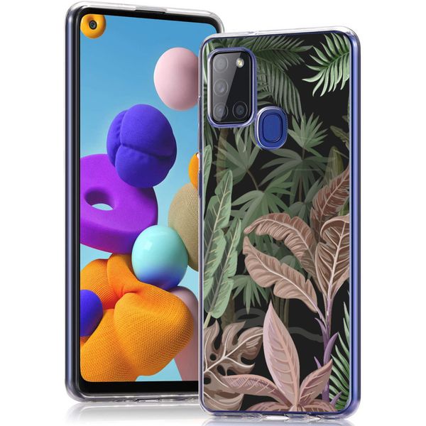 imoshion Design hoesje Samsung Galaxy A21s - Jungle - Groen / Roze