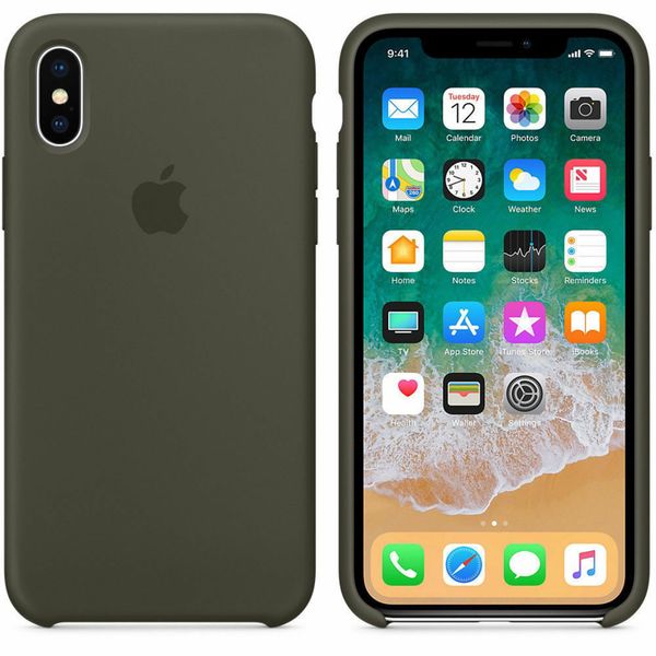 Apple Silicone Backcover Apple iPhone X - Dark Olive