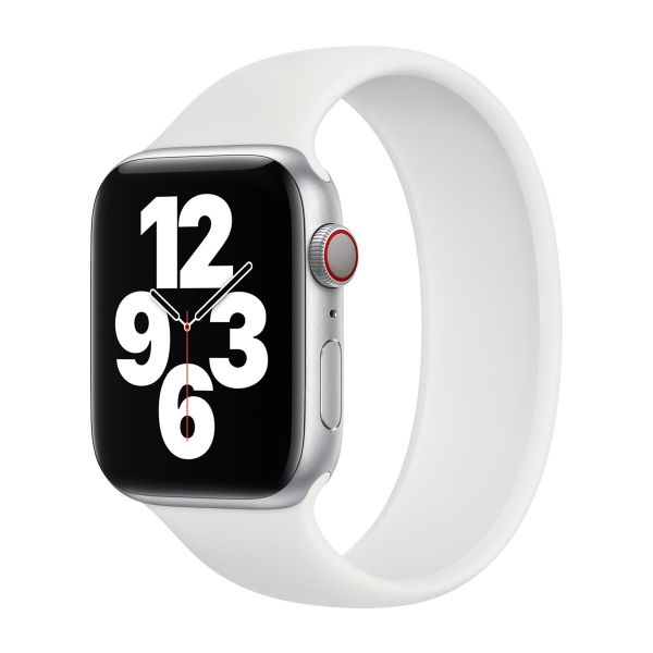 Apple 4 Pack Siliconen solobandje Apple Watch | 38/40/41/42 mm - Maat 2 - White/ Marigold/ Abyss Blue/ Succulent