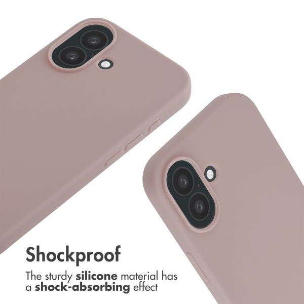 imoshion Silicone Case with Strap Apple iPhone 16 - Sand Pink