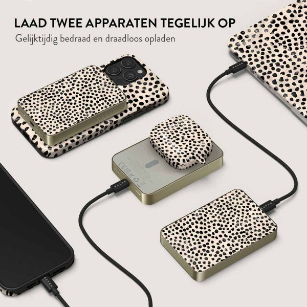 Burga Magnetic Powerbank 5.000 mAh - Geschikt voor MagSafe en Qi2 - Almond Latte / Gold
