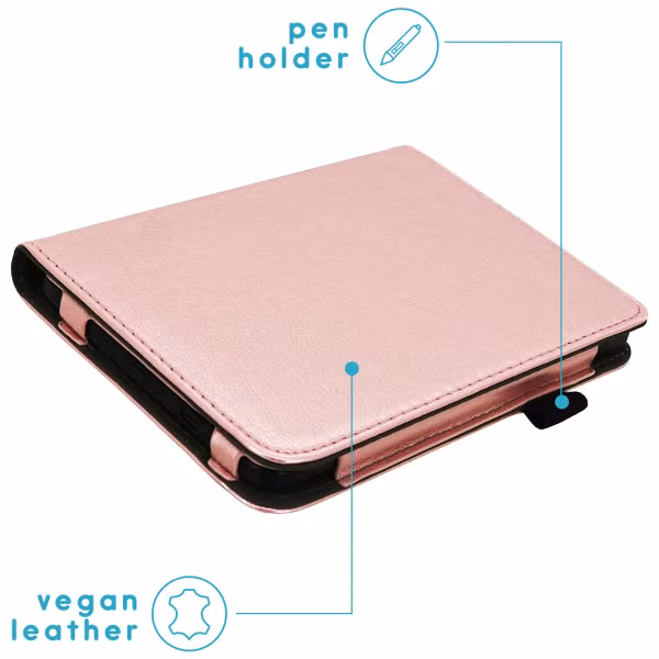 imoshion Vegan Leather Bookcase Kobo Clara Colour / BW - Rosé Goud