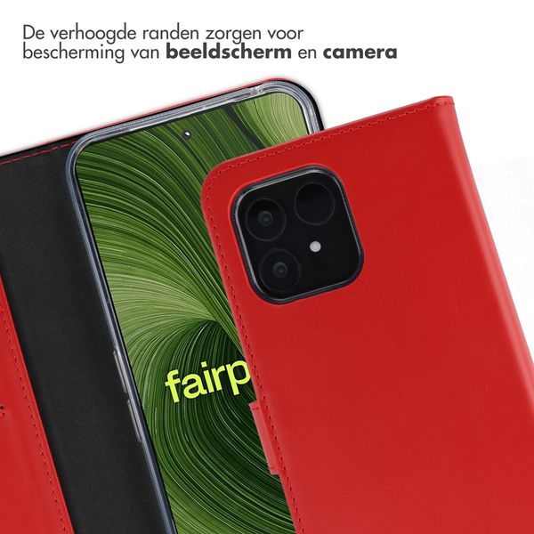 Selencia Echt Leren Bookcase Fairphone 6 - Rood