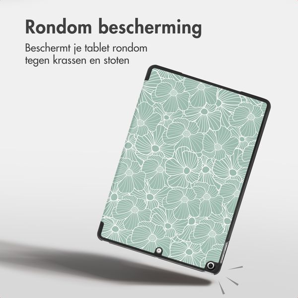 imoshion Design Trifold Bookcase Apple iPad 9 (2021) 10.2 inch / iPad 8 (2020) 10.2 inch / iPad 7 (2019) 10.2 inch - Botanica