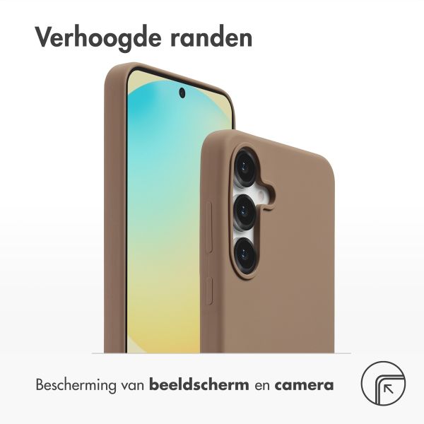 Accezz Liquid Silicone Backcover met MagSafe Samsung Galaxy S25 FE - Lichtbruin