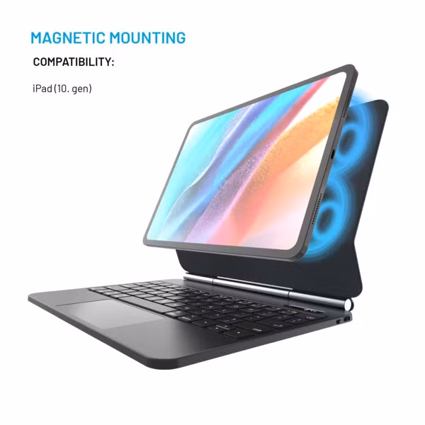 Fixed Typee QWERTY keyboard case Apple iPad 11 (2025) 11 inch A16 / iPad 10 (2022) 10.9 inch - Zwart