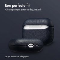 Accezz Echt Leren Case  Apple Airpods Pro 3 - Donkerblauw