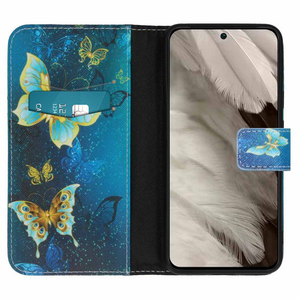 imoshion Design Softcase Bookcase Google Pixel 8 - Blue Butterfly