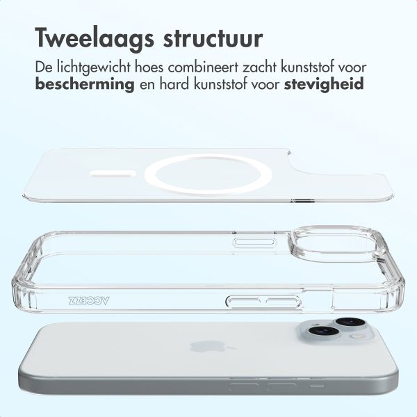 Accezz Xtreme Impact Backcover met MagSafe Apple iPhone 15 - Transparant
