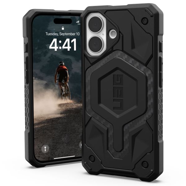UAG Monarch Backcover Apple iPhone 16 - Carbon Fiber