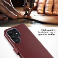 Selencia Genuine Leather Book Case Samsung Galaxy S26 Ultra - Burgundy