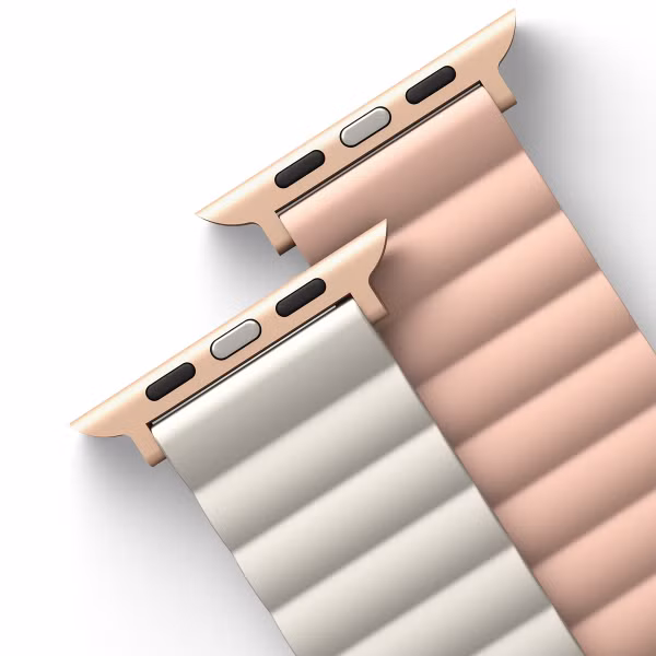 Uniq Revix dubbelzijdig bandje Apple Watch Series 1 t/m 9 / SE (38/40/41 mm) | Series 10 / 11 (42 mm) - Blush Pink / Beige