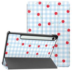 imoshion Design Trifold Bookcase Samsung Galaxy Tab S9 11.0 inch / S10 Lite / S10 FE / S9 FE 10.9 inch - Cherry Check