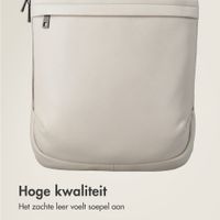 Accezz Leather Laptop rugzak 16 inch - Beige