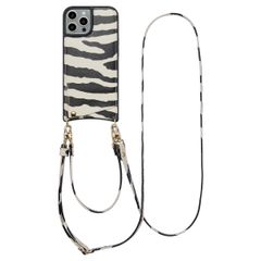 Selencia Nova Telefoonhoes met Koord en Pashouder Apple iPhone 15 Pro - Zazzy Zebra