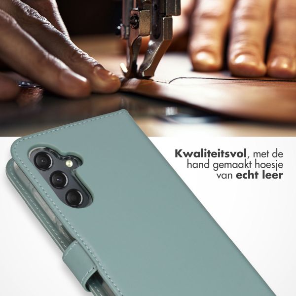 Selencia Echt Leren Bookcase Samsung Galaxy A25 (5G) - Air Blue