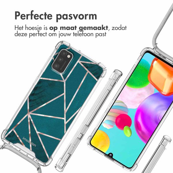 imoshion Design hoesje met koord Samsung Galaxy A41 - Petrol Green Graphic