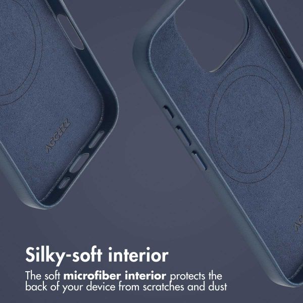 Accezz Leather Back Cover with MagSafe Apple iPhone 16 Pro - Nightfall Blue
