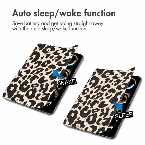 imoshion Design Trifold Bookcase Apple iPad Pro 11 (2025) M5 / (2024) M4 - Leopard