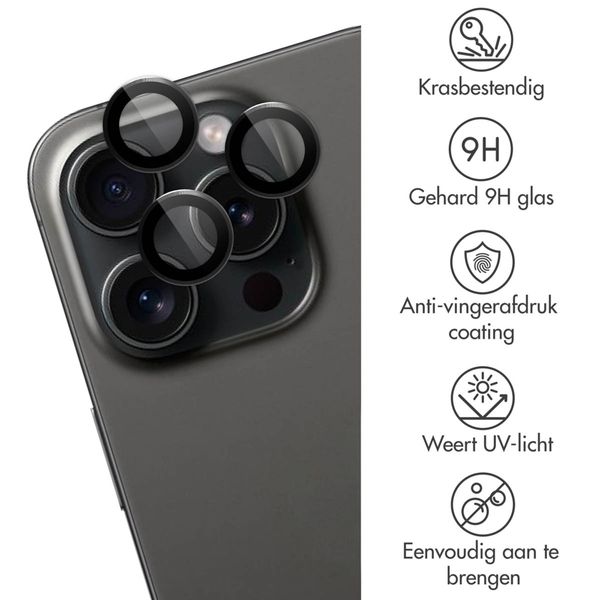 imoshion 2 Pack Camera lens protector Apple iPhone 15 Pro / 15 Pro Max - Black Titanium