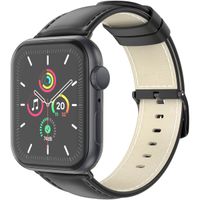 imoshion Classic lederen bandje Apple Watch Series 1 t/m 9 / SE (38/40/41 mm) | Series 10 / 11 (42 mm) - Zwart