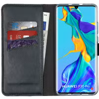 Selencia Echt Leren Bookcase Huawei P30 Pro - Groen