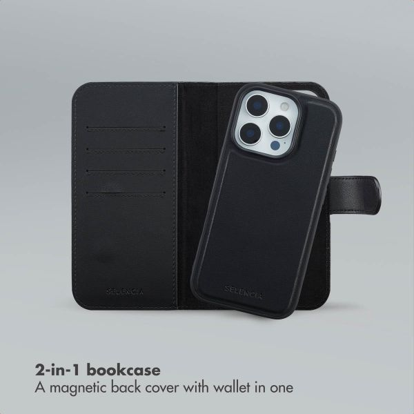 Selencia Olyn Detachable Bookcase with MagSafe Apple iPhone 16 Pro - Black
