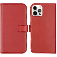 Selencia Echt Leren Bookcase Apple iPhone 12 (Pro) - Rood