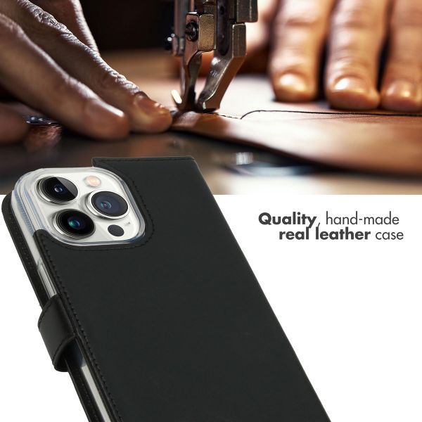 Selencia Genuine Leather Book Case Apple iPhone 14 Pro Max - Black