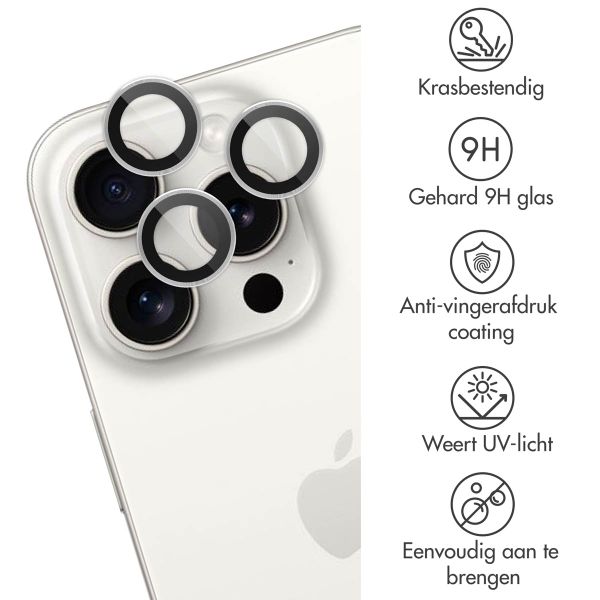 imoshion 2 Pack Camera lens protector Apple iPhone 15 Pro / 15 Pro Max - White Titanium