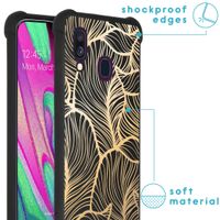 imoshion Design hoesje met koord Samsung Galaxy A40 - Bladeren - Goud