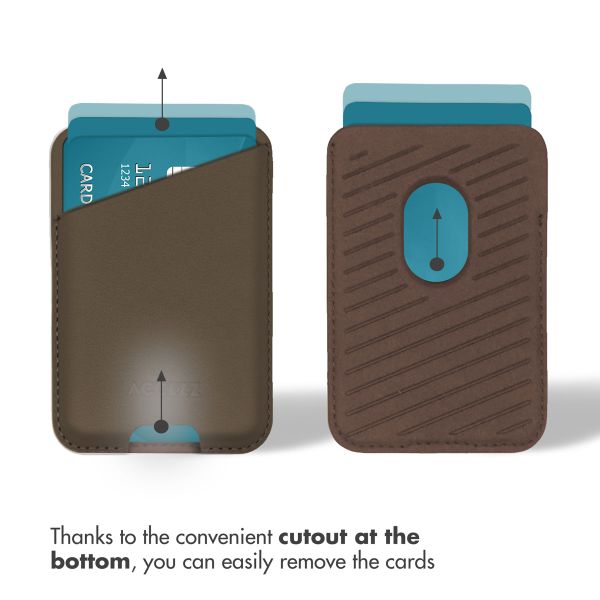 Accezz Leather Card Holder - Compatible with MagSafe and Qi2 - Coffee Brown