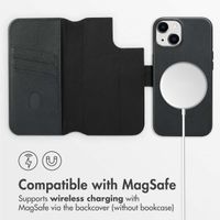 Accezz 2-in-1 Leather Bookcase with MagSafe Apple iPhone 14 - Onyx Black