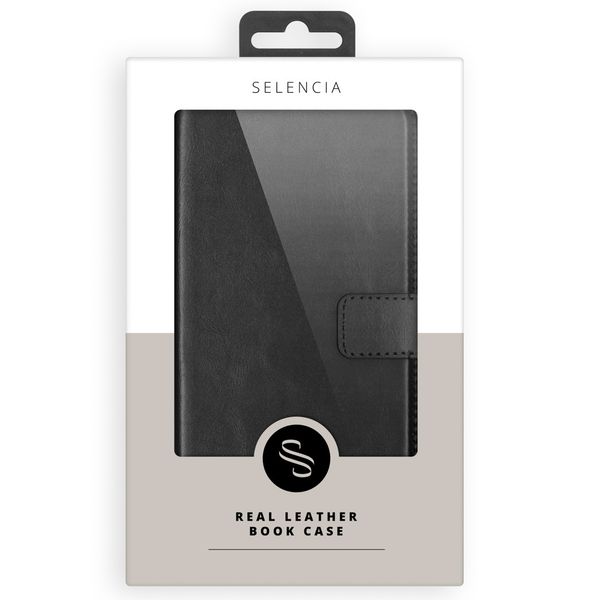 Selencia Echt Leren Bookcase Huawei P20 - Zwart
