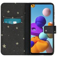 imoshion Design Softcase Bookcase Samsung Galaxy A21s - Stars Gold