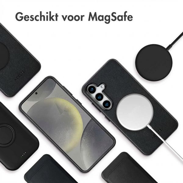 Accezz MagSafe Leather Backcover Samsung Galaxy S25 - Onyx Black
