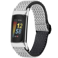 imoshion Elastisch nylon bandje Fitbit Charge 5 / Charge 6 - Wit