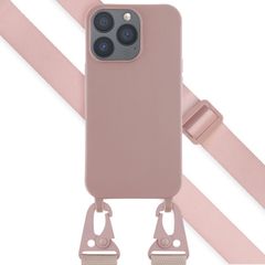 Selencia Siliconen hoesje met afneembaar koord Apple iPhone 13 Pro - Sand Pink