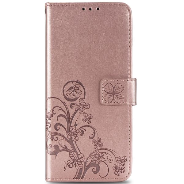 Klavertje Bloemen Bookcase Sony Xperia 1 II - Rosé Goud