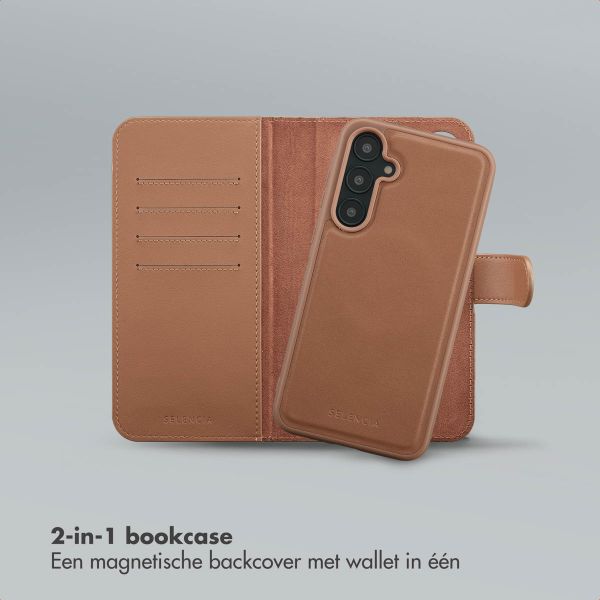 Selencia Olyn Uitneembare Bookcase met MagSafe Samsung Galaxy A55 - Bruin