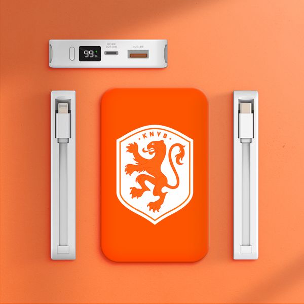 Powerbank 10.000 mAh met geïntegreerde kabels - Quick Charge en Power Delivery - Oranje Leeuwin