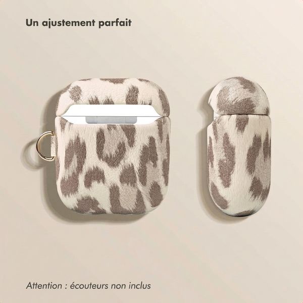 Selencia Sabi Case met panterprint  Apple Airpods 1 / 2 - Soft Ivory