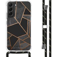 imoshion Design hoesje met koord Samsung Galaxy S22 Plus - Grafisch Koper - Zwart / Goud