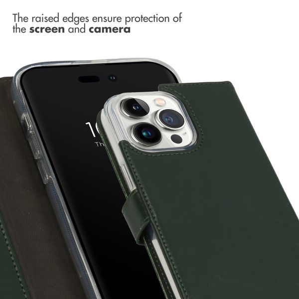 Selencia Genuine Leather Book Case Apple iPhone 14 Pro Max - Green