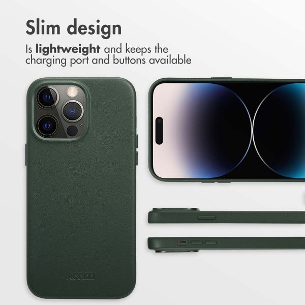 Accezz Leather Back Cover with MagSafe Apple iPhone 14 Pro Max - Cedar Green