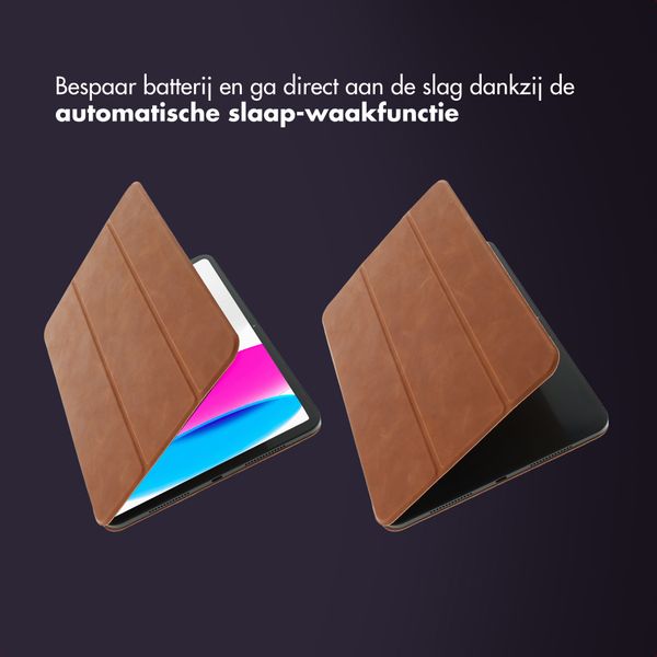 Accezz Leather Trifold Bookcase Apple iPad 11 (2025) 11 inch A16 / iPad 10 (2022) 10.9 inch - Cognac