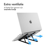 Accezz Laptop houder - Laptop standaard - Verstelbaar en opvouwbaar - Zwart