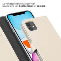 Selencia Echt Leren Bookcase Apple iPhone 11 - Greige
