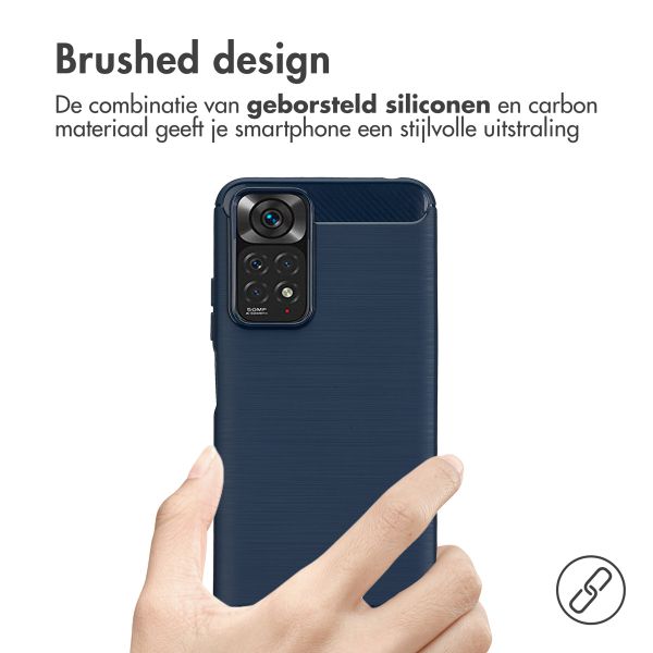 imoshion Brushed Backcover Xiaomi Redmi Note 11 (4G) / Note 11S (4G) - Donkerblauw