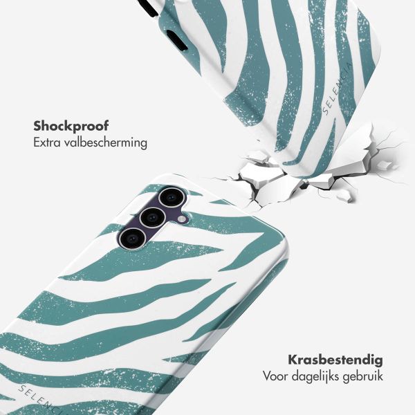Selencia Vivid Backcover Samsung Galaxy S23 FE - Colorful Zebra Pine Blue